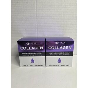 LOT OF 2 Clear Beauty Collagen Anti-Aging Day Cream 1.69 Fl Oz/50ml New Sealed